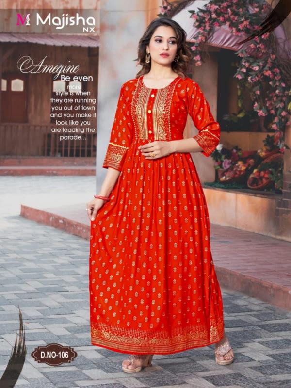 Majisha Nx Srivalli 1 Fancy Rayon Long Kurti 